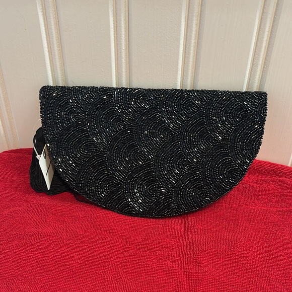 Anthropologie Half-Moon Sequin Clutch Bag NWT